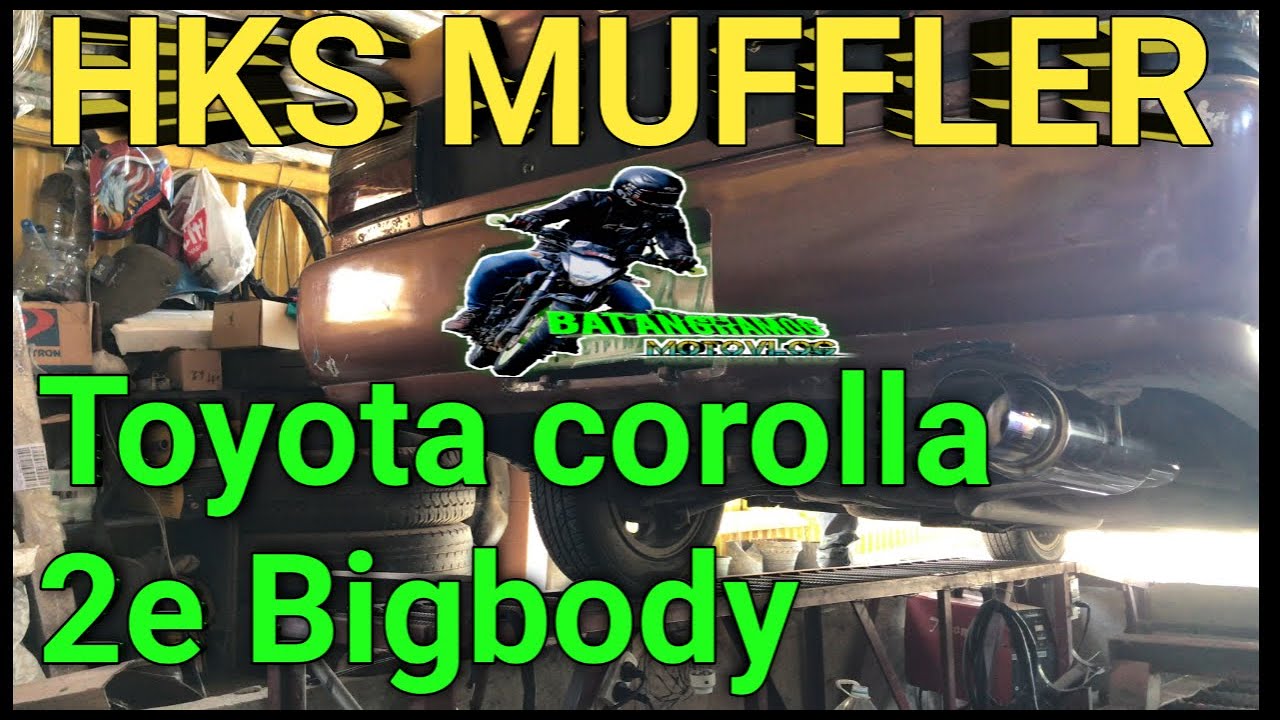HKS medium can muffler on toyota corolla 2e bigbody | 