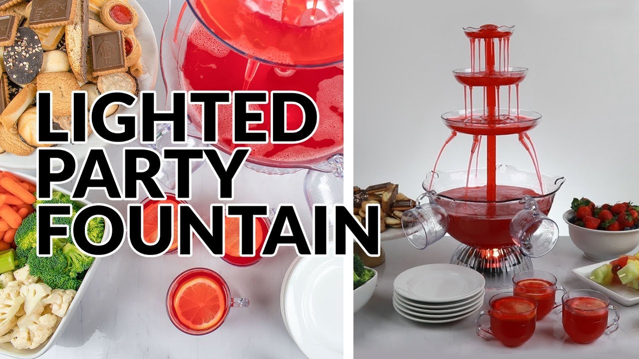 Nostalgia 3-Tier Lighted Party Fountain - Clear