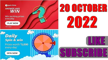 Amazon Quiz Answers Today | Amazon Quiz Today | 20 October 2022