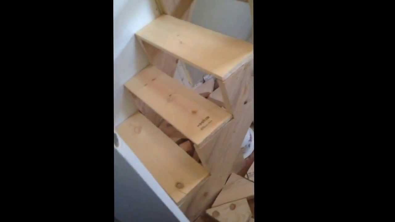 Bunk bed coming along. Stairs built - YouTube