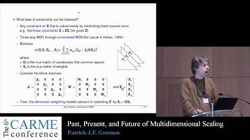 Carme 2011 - Past, Present, and Future of Multidimensional Scaling - Patrick J.F. Groenen