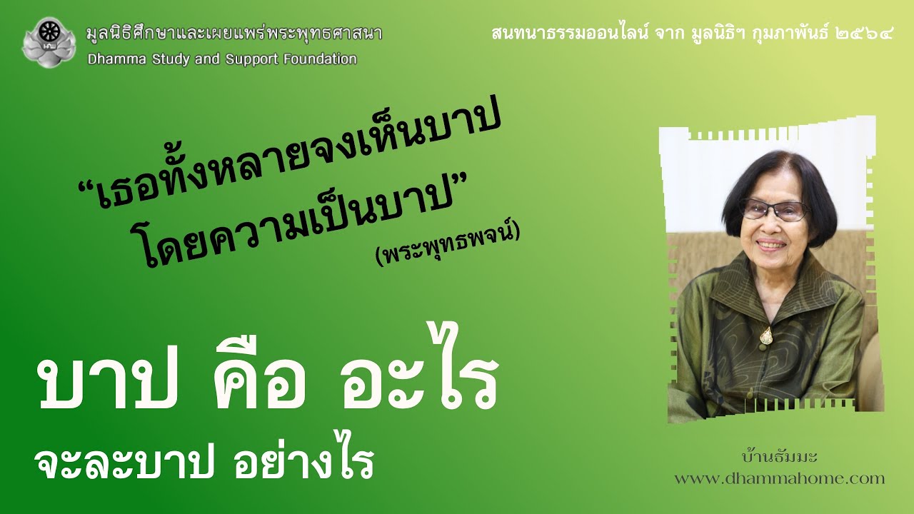 เธอทั้งหลายจงเห็นบาปโดยความเป็นบาป บาปคืออะไร จะละบาปอย่างไร_บ้านธัมมะ