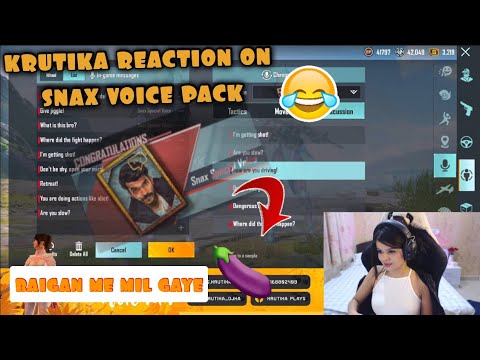 krutika reaction 😍 on snax voice pack 🔥//krutika loveing reaction 😍 ...