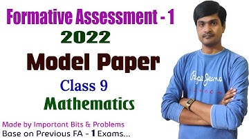 Formative Exam - 1 Model Paper I FA - 1 I 9th Class Maths  I AP/TS I Ramesh Sir Maths Class