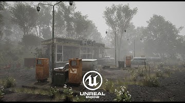 Abandoned soviet gas station 3d environment in Unreal Engine 5.2