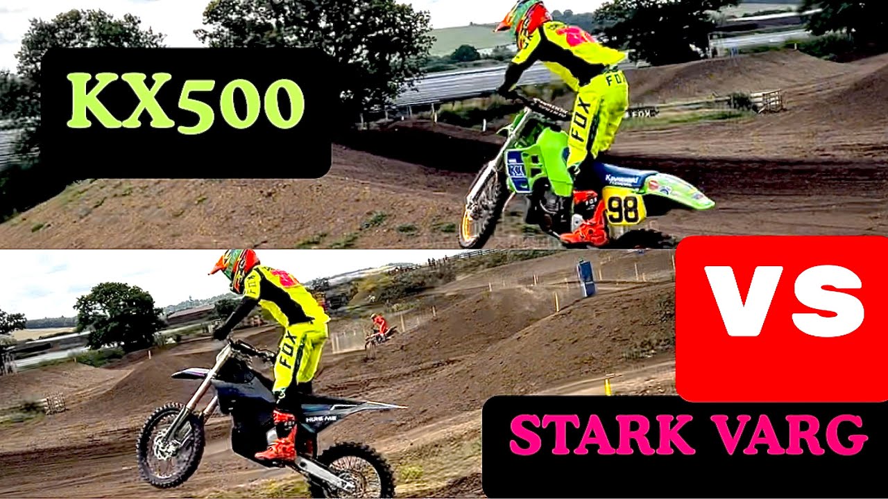 1989 Kawasaki KX500 VS Stark VARG Electric DirtBike on new Moto 101 layout LapTime WARS