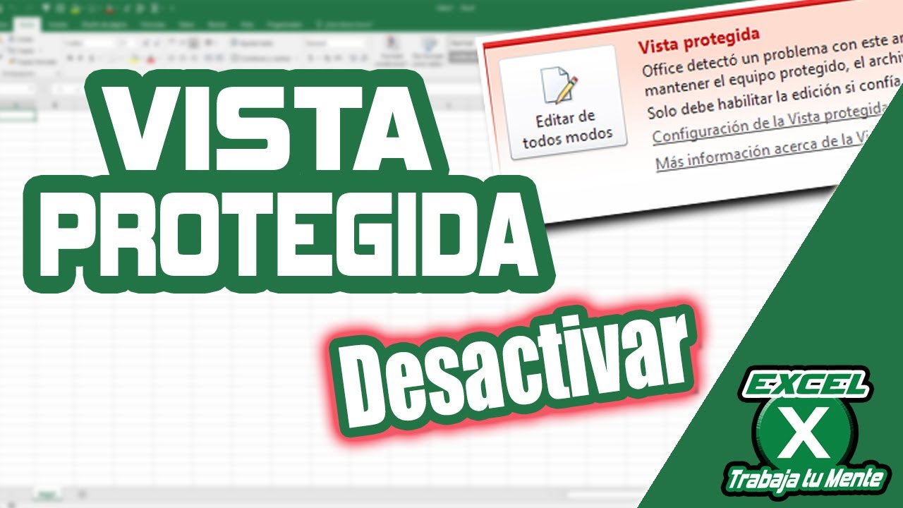 Cómo deshabilitar la vista protegida en Excel? - YouTube