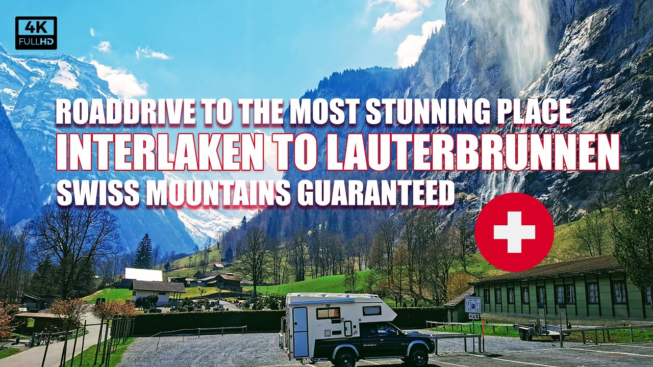 Interlaken to Lauterbrunnen, Summer driving in Switzerland, Switzerland