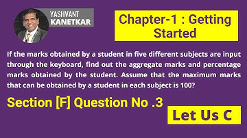 If the marks obtained by a student in five different subjects || chapter 1 || Getting started