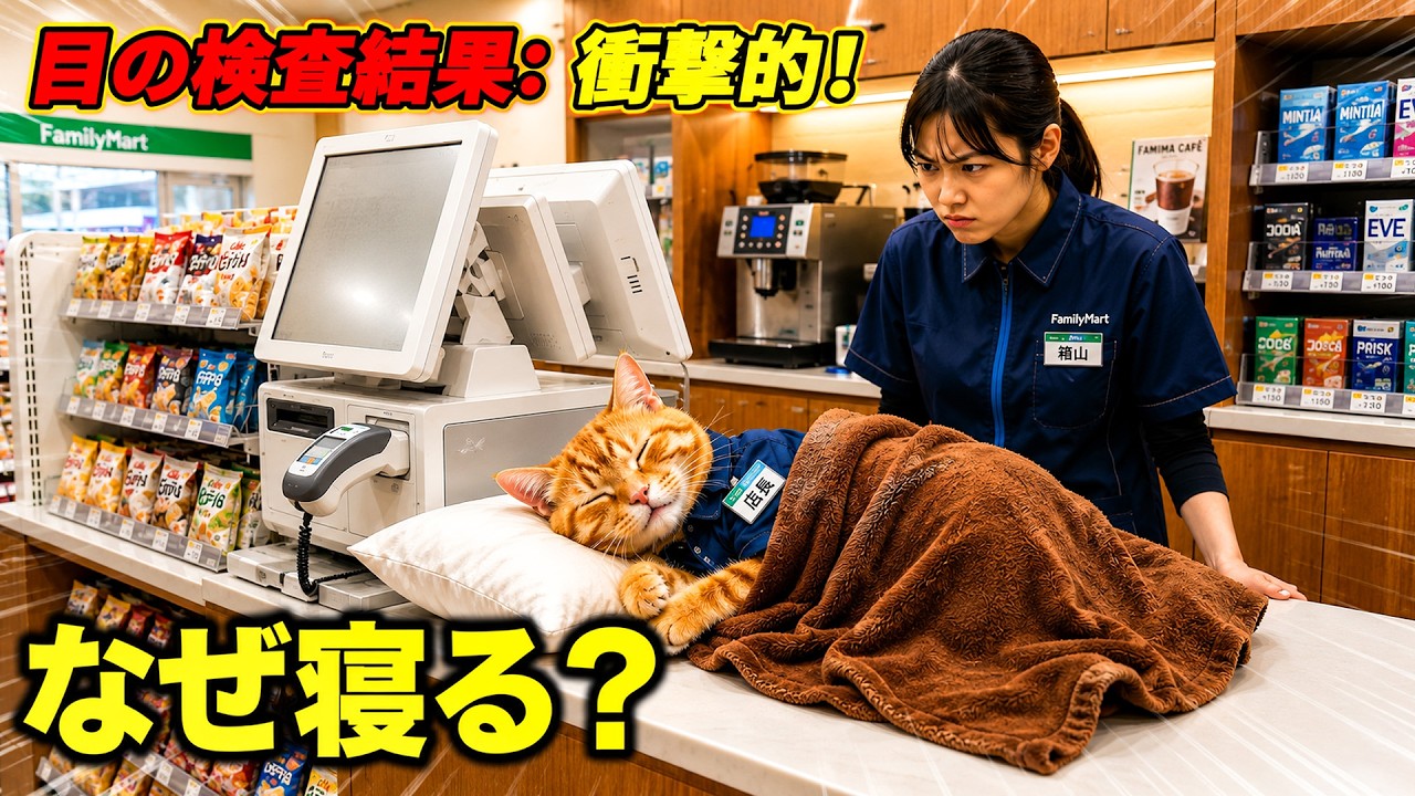 ネコ　レジカウンター　納期２０日まで レジカウンターで寝ていた猫スタッフ…まさかの理由に涙🥺🐱 - YouTube