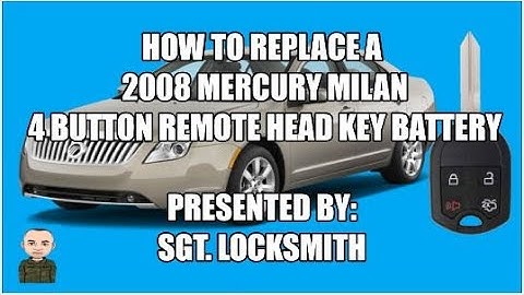 How to replace a 2008 Mercury Milan 4 Button Remote Head Key Battery