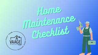 Home Maintenance Checklist
