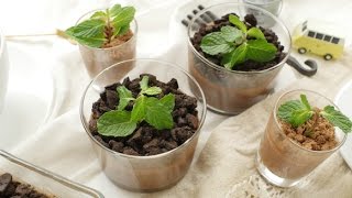 植木鉢のような見た目！ マシュマロ チョコレート ムースの レシピ 作り方