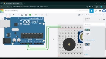 Tinkercad Arduino sensor Ultrasonik & Buzzer [SYSTEM ALARM PARKIR MOBIL]