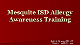 Allergy Awareness Training
