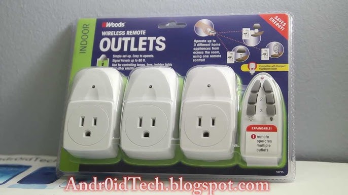 HBN Outdoor Indoor Wireless Remote Control 3-Prong Outlet Weatherproof