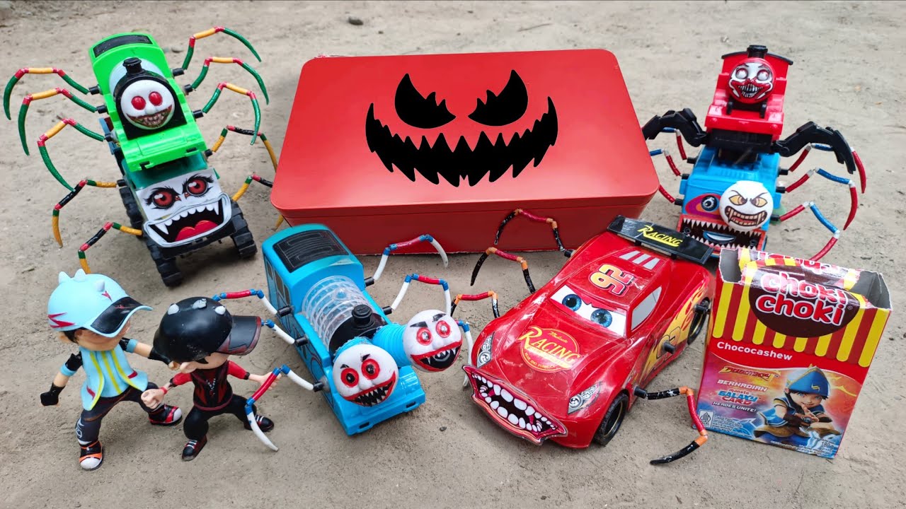 Bermain Kereta Api Thomas Hantu Laba-laba, Thomas & Friends, Mobil Balap, Mobil Laba-laba, Boboiboy