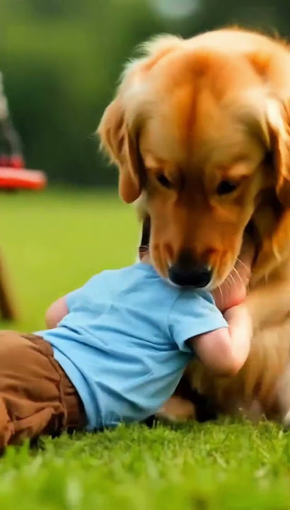 Heroic Golden Retriever Rescues Baby After Swing Accident! 🐶👶❤️