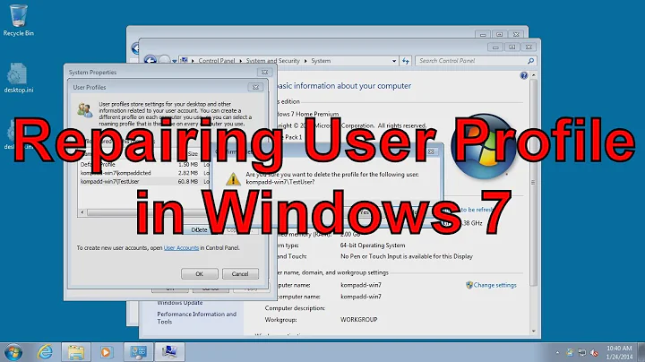 Fixing Corrupted User Profile in Windows 7