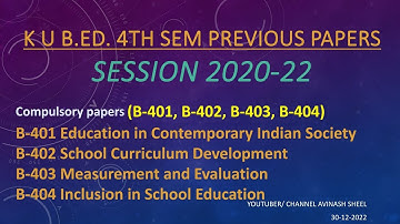 KU B.Ed. 4th Sem 2020-22 Previous papers #kumaununiversity #bachelorofeducation