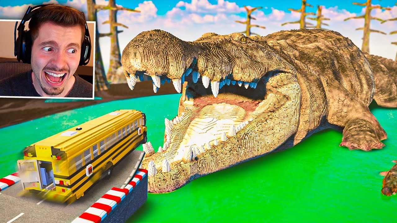 CARROS vs CROCODILO GIGANTE no Teardown Mods