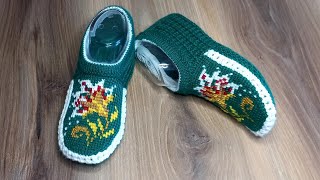 Вязаные тапочки. 2 часть.🧶🧶подошва.пята.окантовка