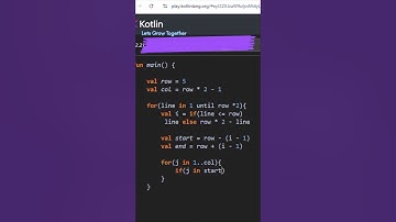 🔥Learn Diamond Kotlin Pattern in 50 Second | Help karega logic improvement Main