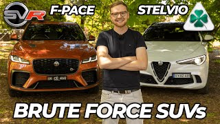 Jaguar F-Pace SVR vs Alfa Romeo Stelvio Quadrifoglio 2022 comparison | hardcore SUVs | Chasing Cars