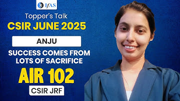 Meet CSIR UGC JRF AIR 102 Anju - IFAS