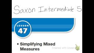 Saxon Math Intermediate 5 Lesson 47