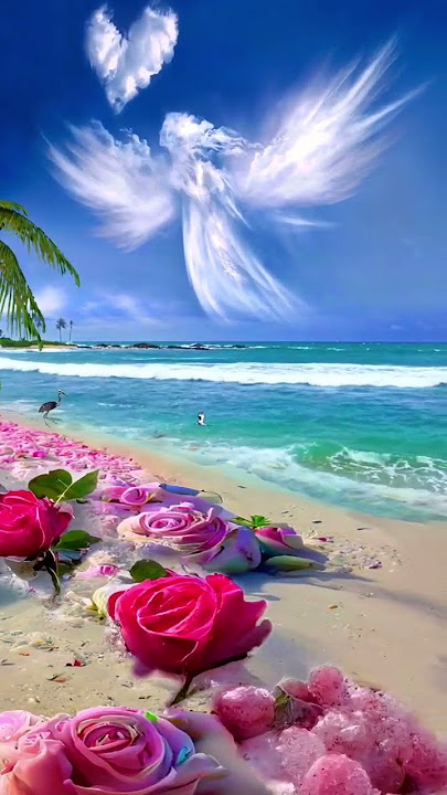 keindahan pantai romantis #laut #pantai #langit #pemandangan #indah #bunga #cantik #shorts