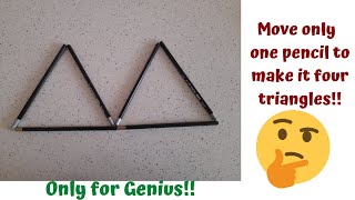IQに挑戦 - 鉛筆を1本だけ動かして4つの三角形を作りましょう。天才だけのための最高のトリッキーなパズルです。 screenshot 3