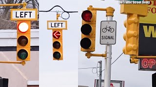 Left Turn Arrow & Bike Traffic Lights After Upgrade | Grand River & W Outer Dr