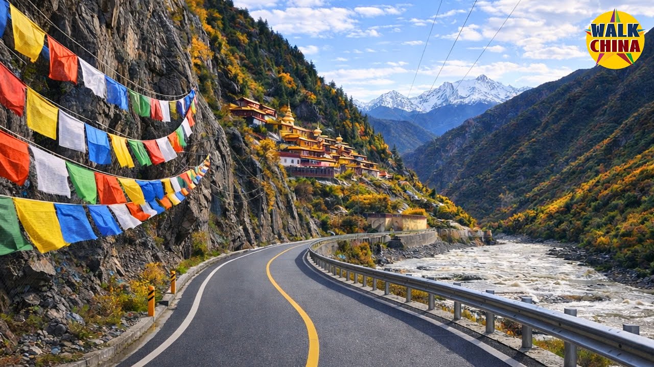 Тибетские пейзажи Западного Сычуаня — Впечатляющие кадры вождения | Байю | 4K