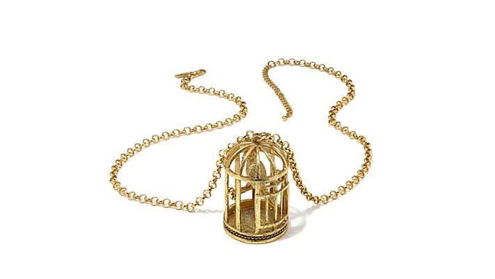 Rara Avis by Iris Apfel Goldtone Birdcage 36" Necklace