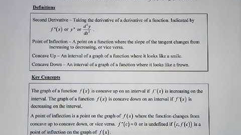 Grade 12 Calculus - Concavity and Points of Inflection