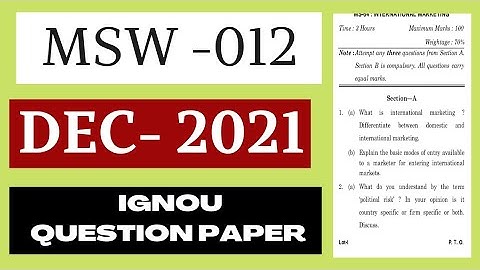 MSW-012 Introduction to Life Characteristics and Challenges //DECEMBER-2021//QUESTIONPAPER//IGNOU/