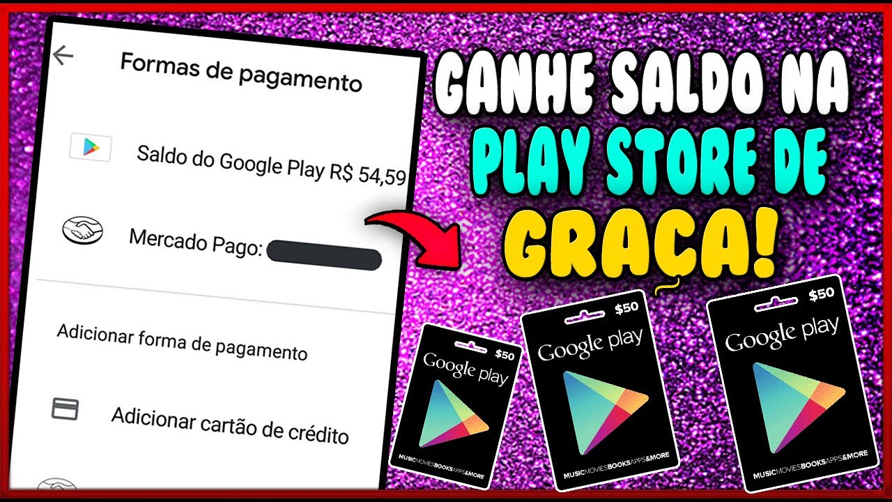 [😱INCRIVEL] COMO GANHAR SALDO NA GOOGLE PLAY DE GRAÇA 2022 | GIFT CARD ...