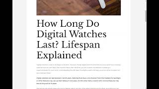 How Long Do Digital Watches Last? Lifespan Explained! Profile