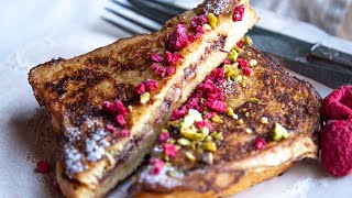 Eggnog Stuffed French Toast Recipe with Cranberry (Full recipe in description)