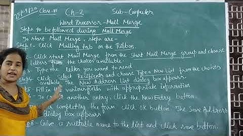 Computer for Class 6 Chapter 2 By Rashmi singh