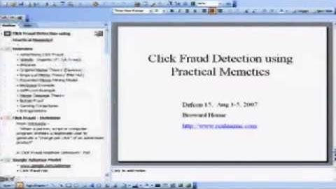 DEF CON 15 - Broward Horne - Click Fraud Detection with practical Memetics