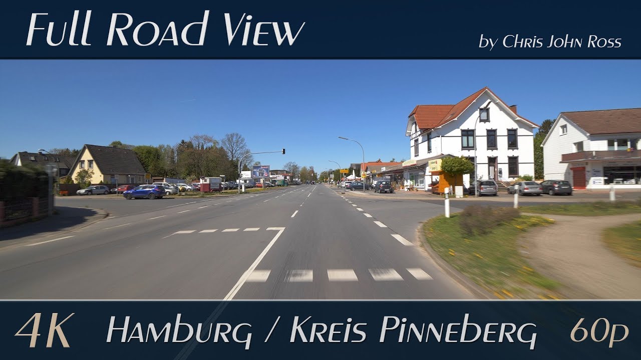 Hamburg/Kreis Pinneberg, Germany: Schnelsen, Ellerbek, Rellingen - Pinneberger Straße - 4K (2160p)
