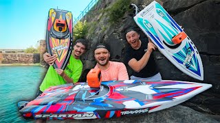 1v1v1 Ultimate RC Boat Fishing Challenge!!