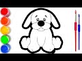 Bolalar uchun Kuchukcha rasm chizish/Drawing Puppy for children/Рисование Щенок для детей