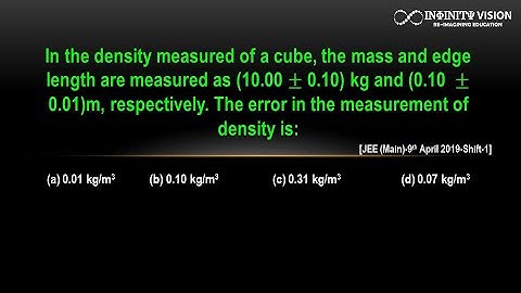 In the density : Errors in the Quantity      [JEE (Main)-9th April 2019-Shift-1]