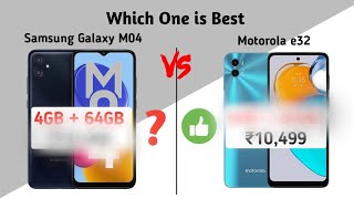 samsung galaxy m04 vs moto e32 full comparison test | galaxy m04 price