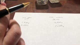Calculating the inquartation of gold for refining