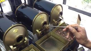 Coffee sample roasting at Caravela QC