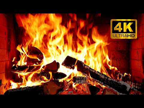 🔥 Cozy Fireplace Ambience in 4K with Crackling Fire Sounds
